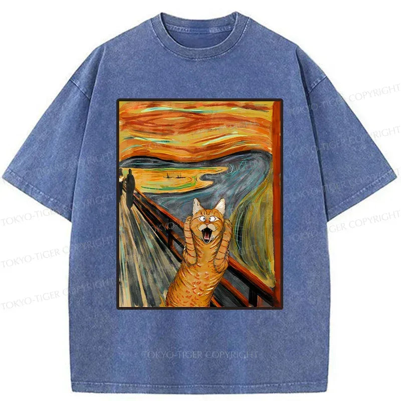 trending unisex screaming cat t-shirt gift idea