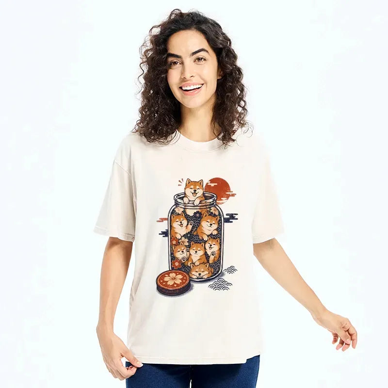 japanese washed t-shirt for daily wear