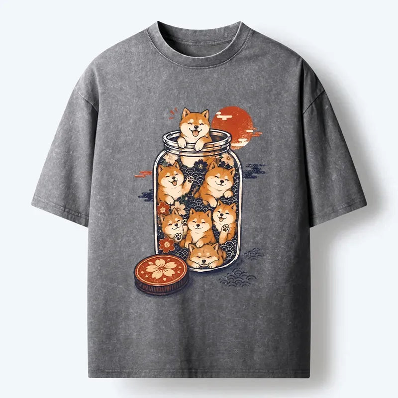 japanese washed t-shirt for daily wear