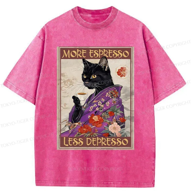 Soft Washed Unisex Cat T-Shirt for Vacation