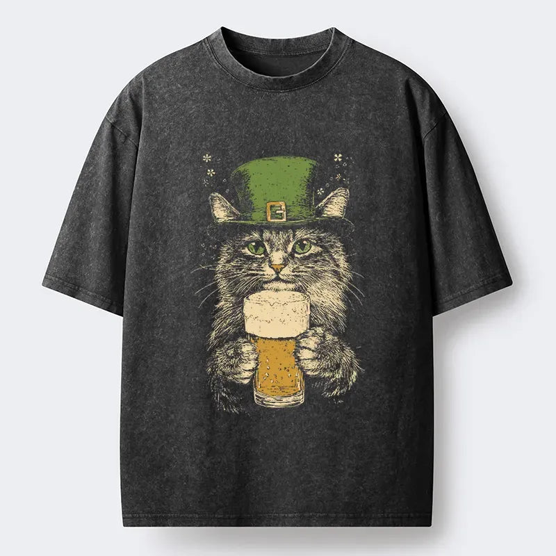 Washed unisex cat tee as gift idea
