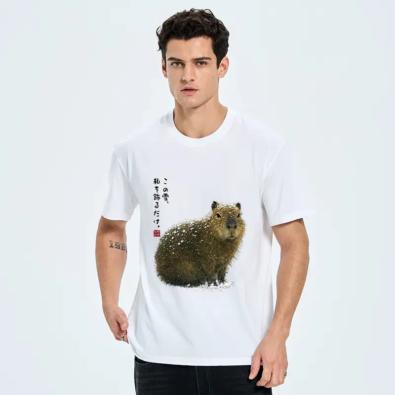Kyoto-Lion Snow Adorns Me: Capybara Serenity Classic T-Shirt