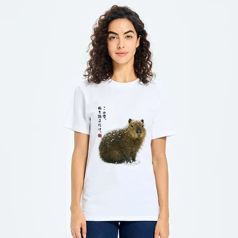 Kyoto-Lion Snow Adorns Me: Capybara Serenity Classic T-Shirt