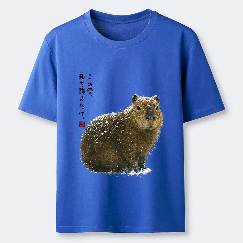 Kyoto-Lion Snow Adorns Me: Capybara Serenity Classic T-Shirt
