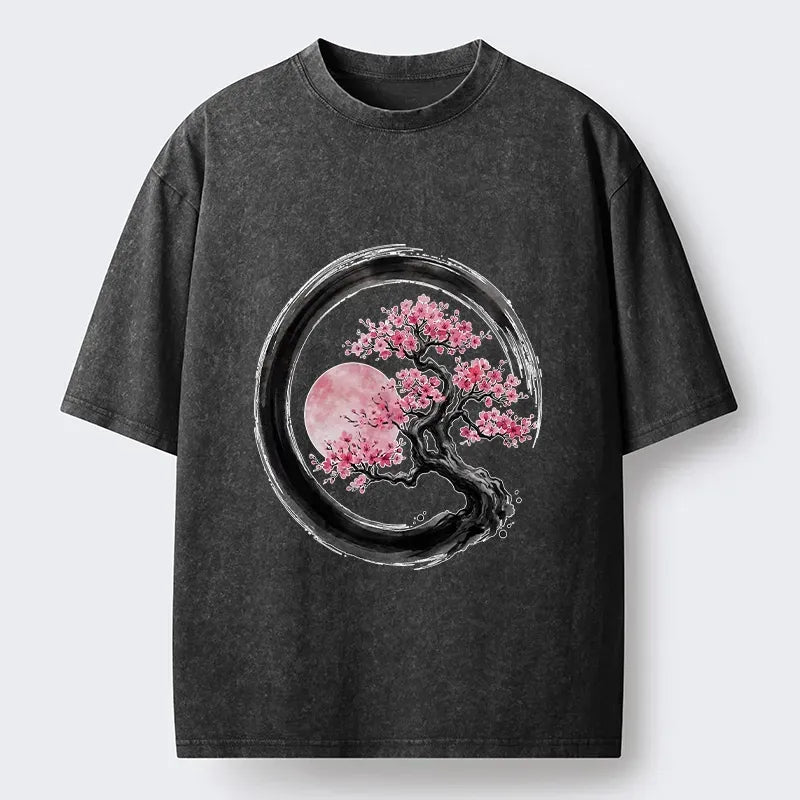 Japanese Zen Sakura T-Shirt for Daily Wear