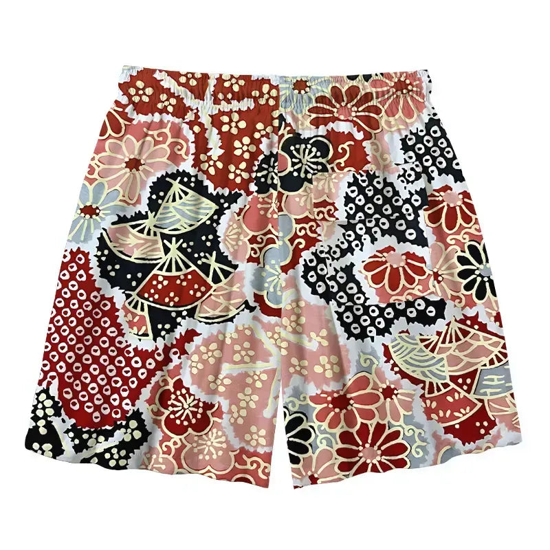 Vintage ukiyo-e swim trunks for summer vacation