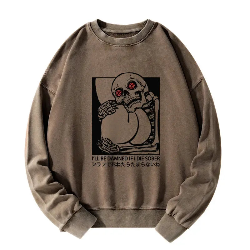 Japanese Vintage Washed Sweatshirt for Streetwear