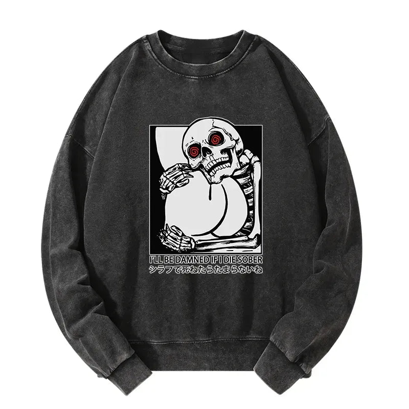 Japanese Vintage Washed Sweatshirt for Streetwear