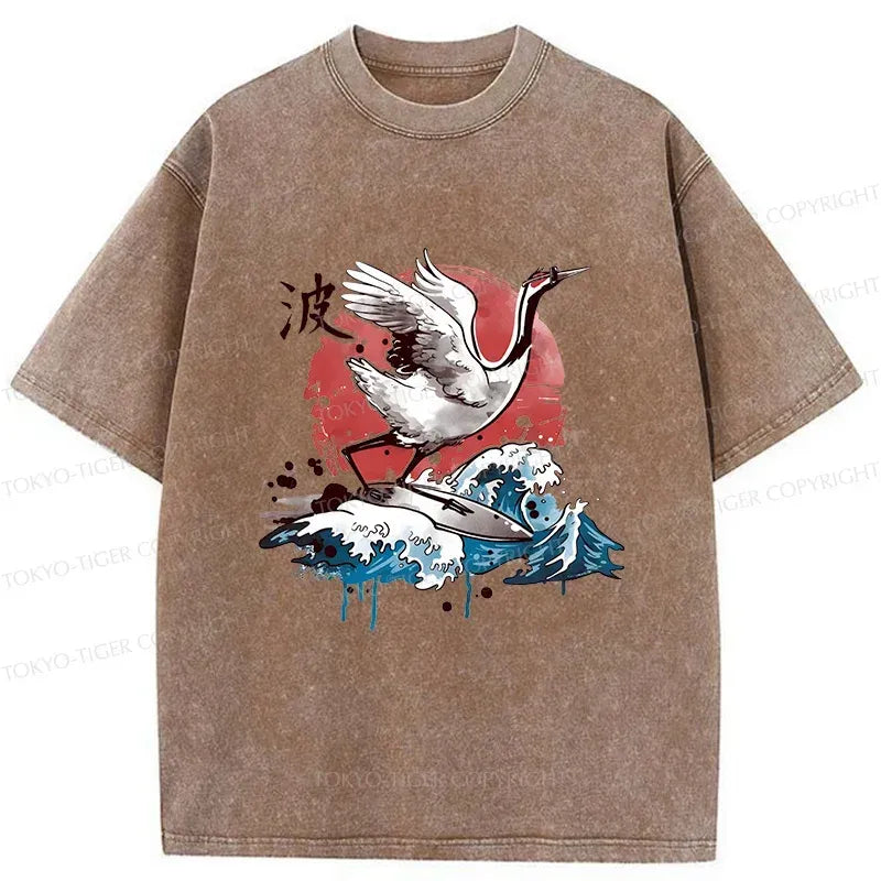 Japanese vintage washed t-shirt for daily wear