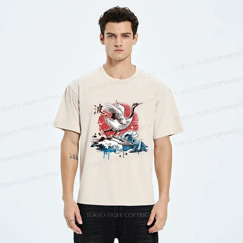 Japanese vintage washed t-shirt for daily wear