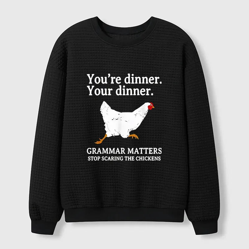 Kyoto-Lion Don't Scare The Chickens Waffle Sweatshirt