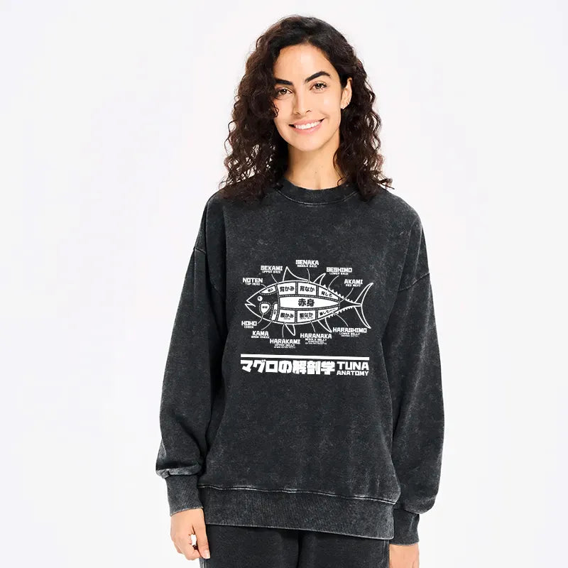 japanese washed sweatshirt for daily wear