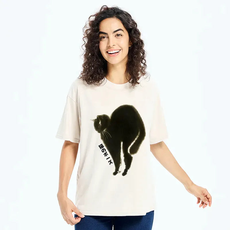 japanese cat t-shirt for streetwear