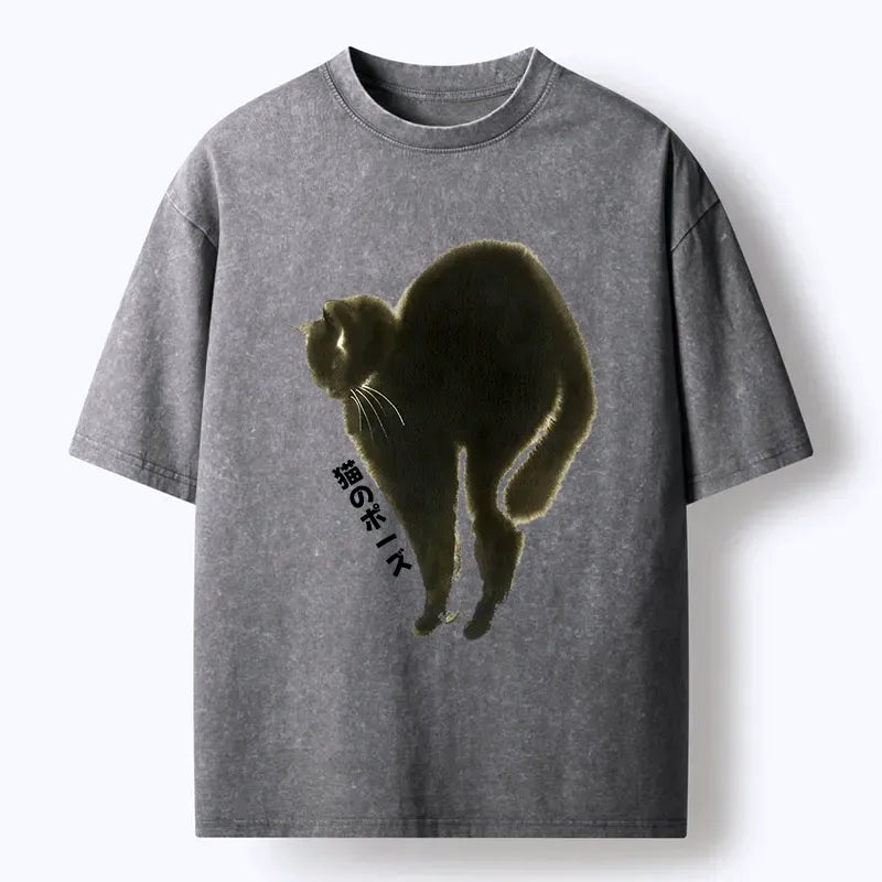 japanese cat t-shirt for streetwear