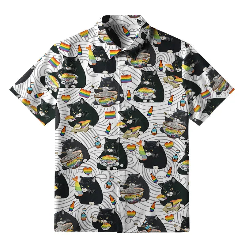 Kyoto Lion Cat Shirt for Vacation