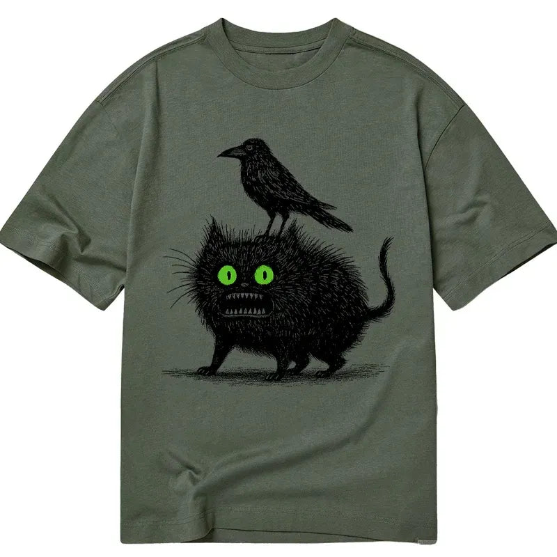 Kyoto-Lion Crow And Black Cat Classic T-Shirt