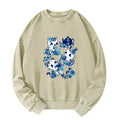 Kyoto-Lion Blue And White Porcelain Washed Sweatshirt