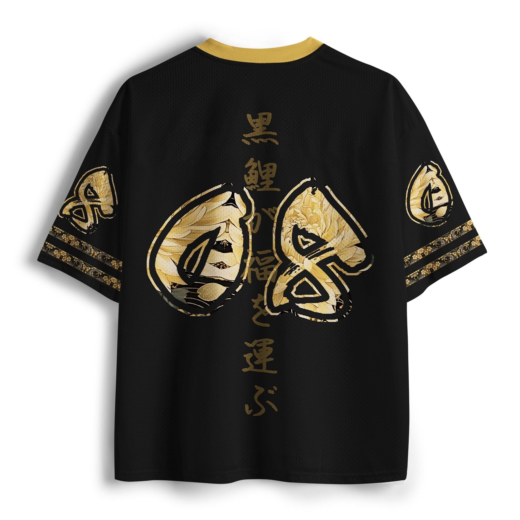 Kyoto-Lion Black Koi Bringing Blessings Mesh Jersey