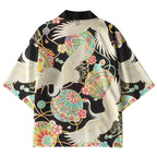 Japanese Crane Kimono Cardigan for Layering