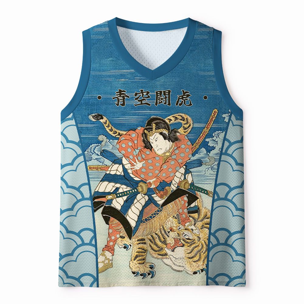 Japanese Samurai Mesh Tank Top for Summer