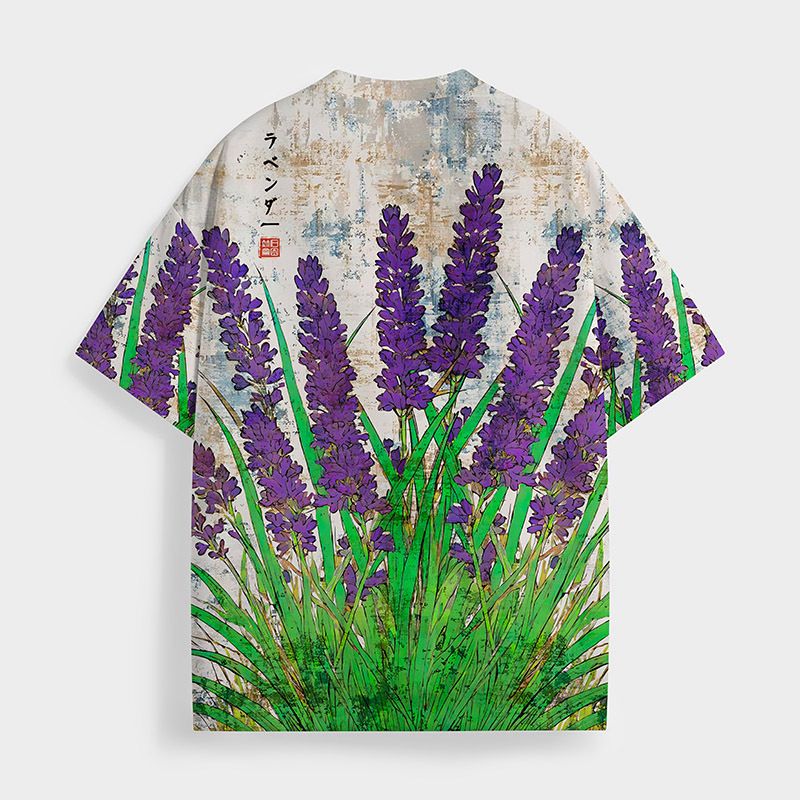 Kyoto-Lion Japanese Lavender All-Over Print T-Shirt