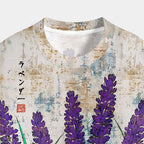 Japanese lavender t-shirt for streetwear