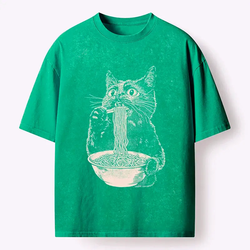 Japanese black cat ramen t-shirt
