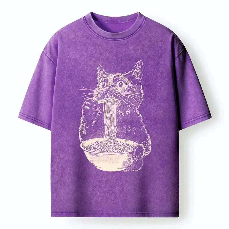 Japanese black cat ramen t-shirt