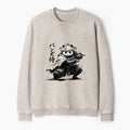 Kyoto-Lion Panda Samurai Warrior Washed Terry Sweatshirt