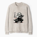 Kyoto-Lion Panda Samurai Warrior Washed Terry Sweatshirt