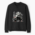 Kyoto-Lion Panda Samurai Warrior Washed Terry Sweatshirt