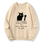 Kyoto-Lion Black Cat Scratches People Classic Sweatshirt