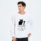 Kyoto-Lion Black Cat Scratches People Classic Sweatshirt