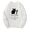 Kyoto-Lion Black Cat Scratches People Classic Sweatshirt