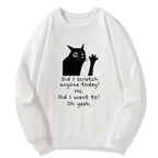 Kyoto-Lion Black Cat Scratches People Classic Sweatshirt