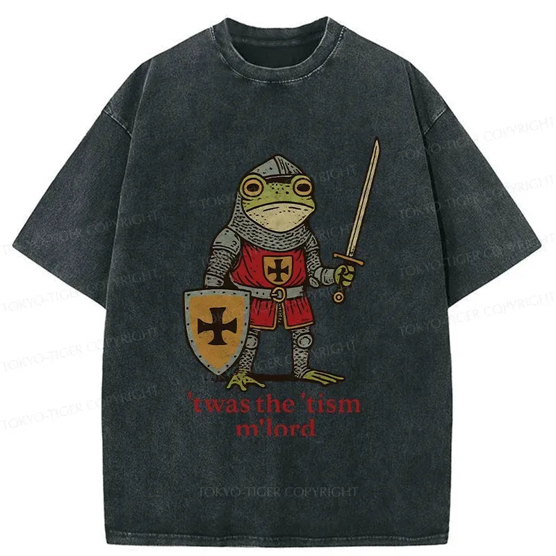 Washed Japanese Streetwear Frog Tee for Summer