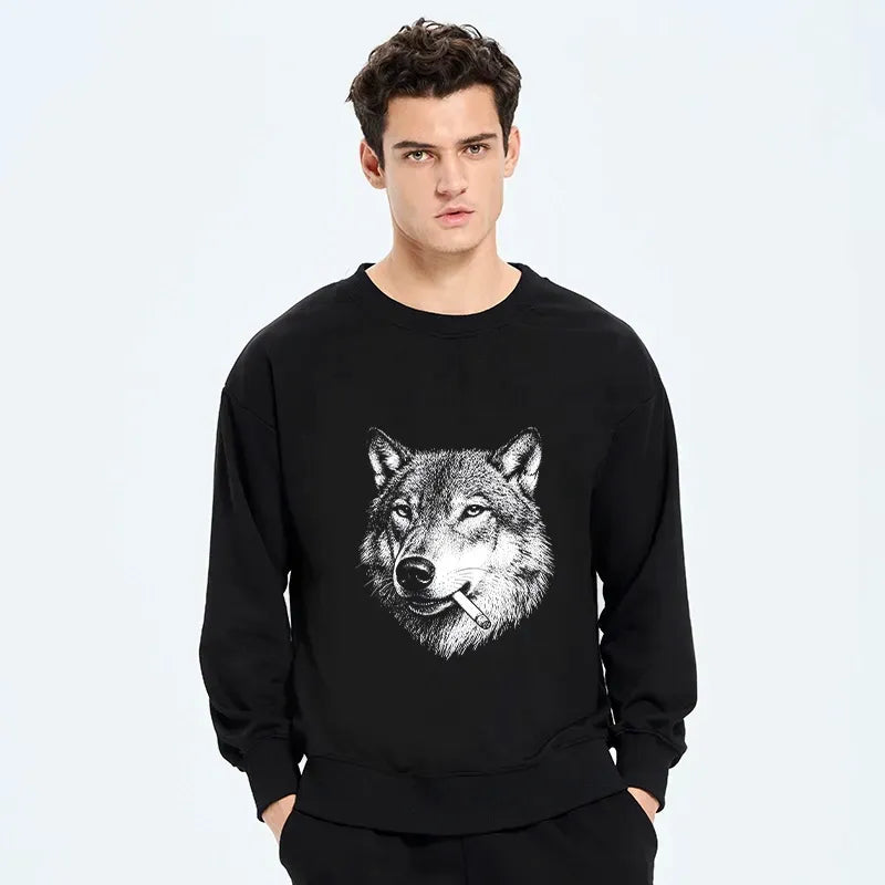 Kyoto-Lion Cool Wolf Meme Bad Decisions Pending Classic Sweatshirt