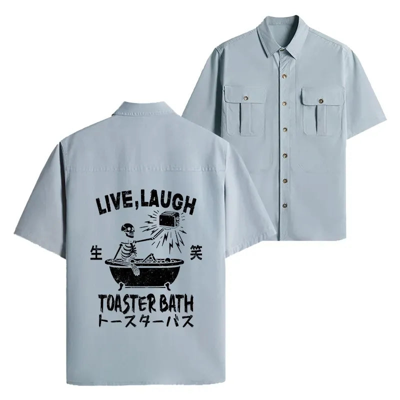 Kyoto-Lion Funny Electric Shock Skeleton Work Shirt