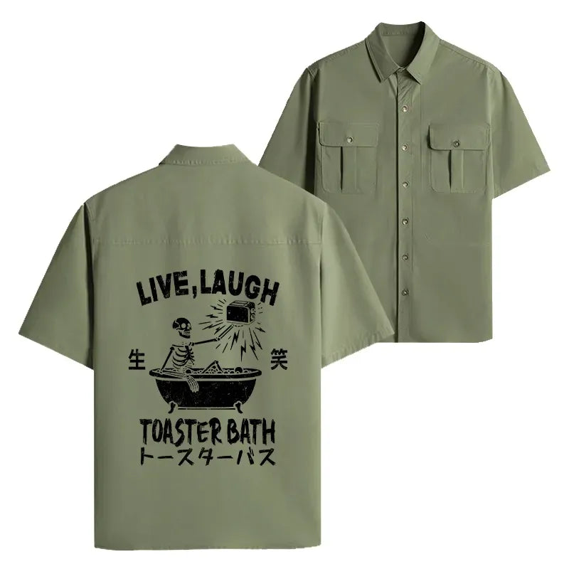 Kyoto-Lion Funny Electric Shock Skeleton Work Shirt