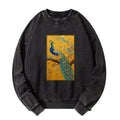 Japanese peacock washed sweatshirt for streetwear