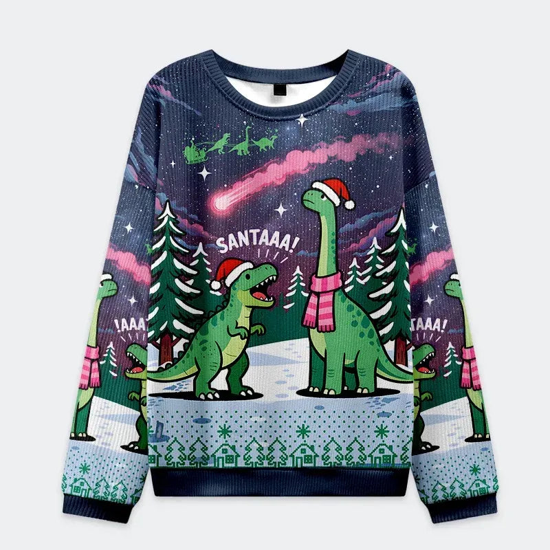 dinosaur era Christmas sweatshirt free shipping