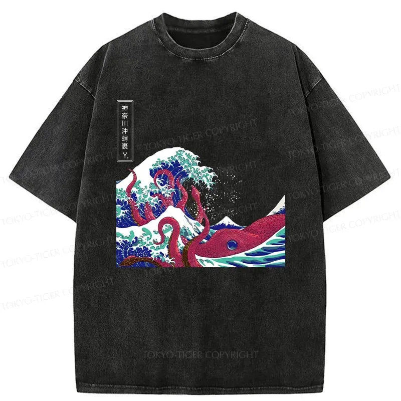Japanese Octopus Ukiyo-e T-Shirt for Gift