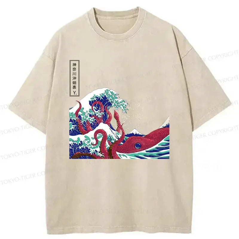 Japanese Octopus Ukiyo-e T-Shirt for Gift
