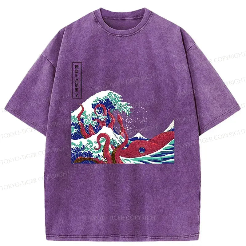 Kyoto-Lion Octopus Wave Tee for Summer