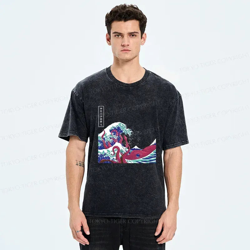 Japanese Octopus Ukiyo-e T-Shirt for Gift