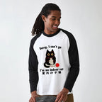 Kyoto-Lion Indoor Cat Meme Raglan Long Sleeve T-shirt