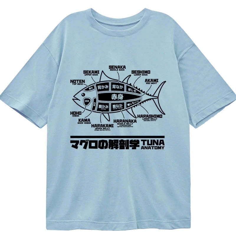 retro japanese fish anatomy shirt