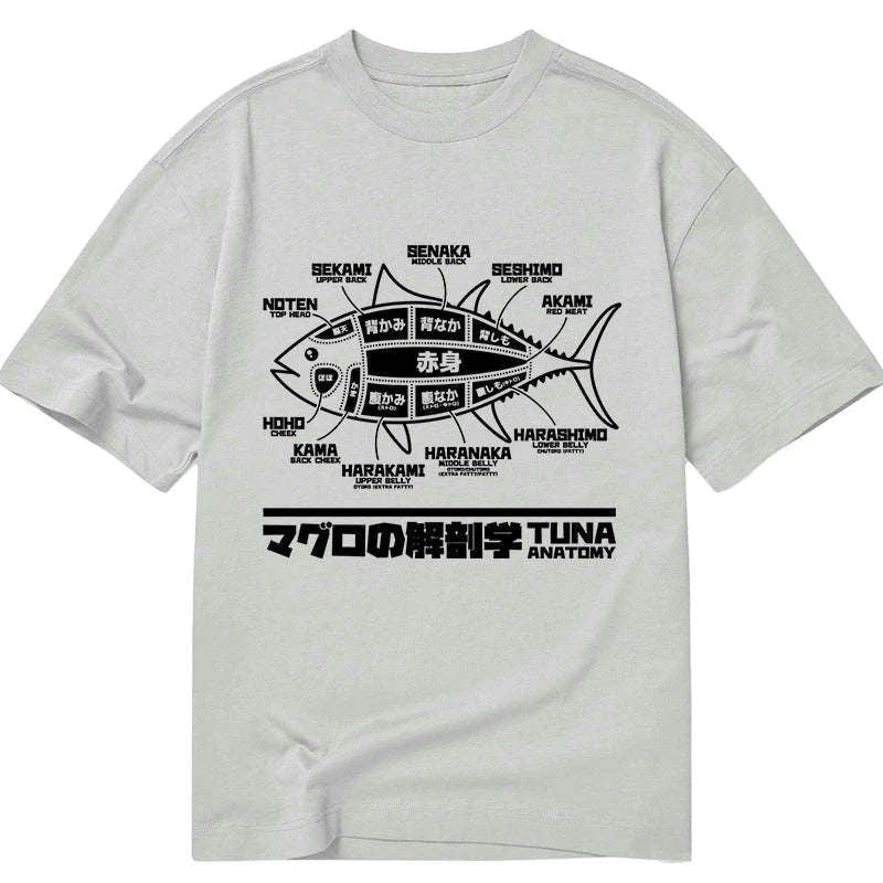 retro japanese fish anatomy shirt