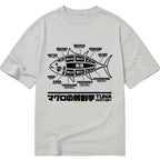 retro japanese fish anatomy shirt
