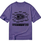 retro japanese fish anatomy shirt